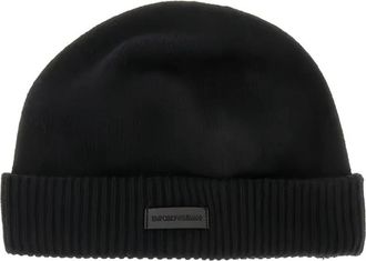 Emporio Armani Beanie - Heren - Hoeden - Zwart - M - Kasjmier - Accessoires