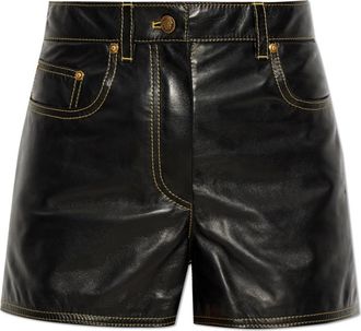 Versace Nappa Shorts - Dames - Bermuda - Zwart - XS - Leer - Korte Broeken