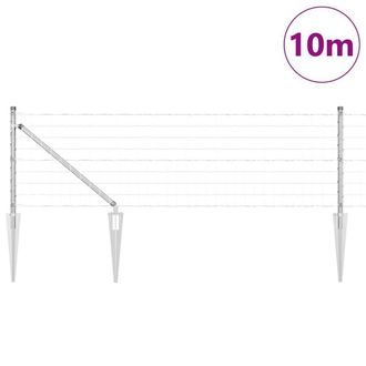 Berkfield Home Versatile Euro Fence with 7 Spike Posts 0.4x10 m Galvanised Steel in Silver