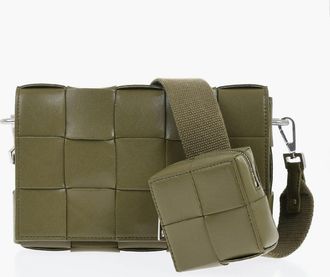 Bottega Veneta Borsa a Tracolla in Pelle Intrecciata con Porta Spiccioli Bottega Veneta