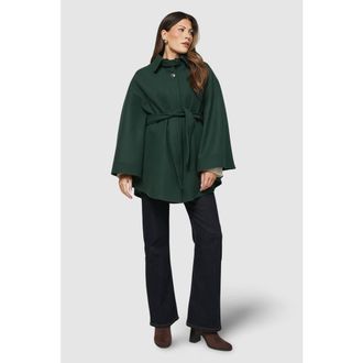 Wallis Wool Mix Belted Cape in Teal at Nordstrom, Size 10