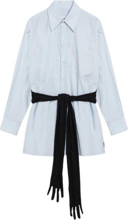 Maison Margiela Shirts - Dames - Overhemden - Blauw - XS - Katoen - Overhemden