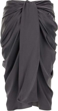 Chlo&eacute; Black Draped Midi Skirt