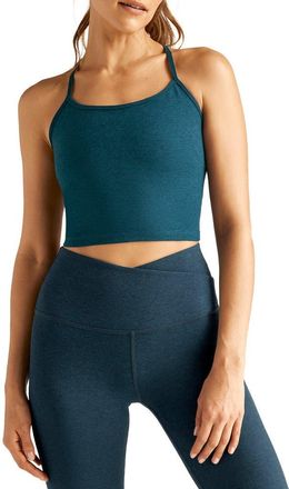 Beyond Yoga Space Dye Slim Racerback Crop Tank in Blue Gem Heather at Nordstrom, Size X-Small