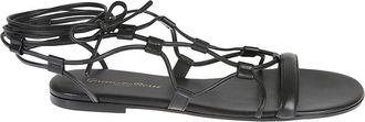 Gianvito Rossi Platte Sandalen - Dames - Sandalen - Zwart - 36 1/2 EU - Schoenen