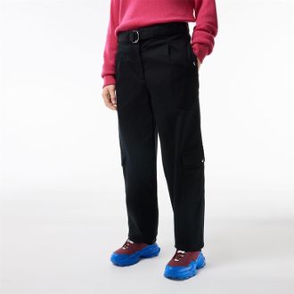 Lacoste Womens Combat Cargo Trousers in Black - Size 6 UK