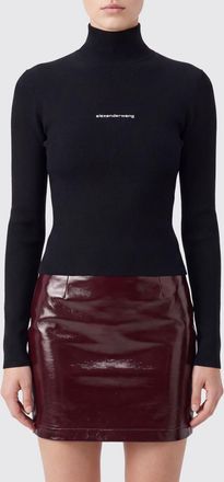 Alexander Wang Top dolcevita a maniche lunghe in jersey a coste con logo