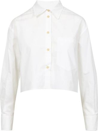 Erika Cavallini Semi Couture Witte Katoenen Overhemd Klassieke Stijl - Dames - Overhemden - Wit - M - Katoen - Overhemden