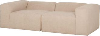 Deco Wood Sofá de 4 plazas de 2 módulos de bouclé color beige 240x110cm