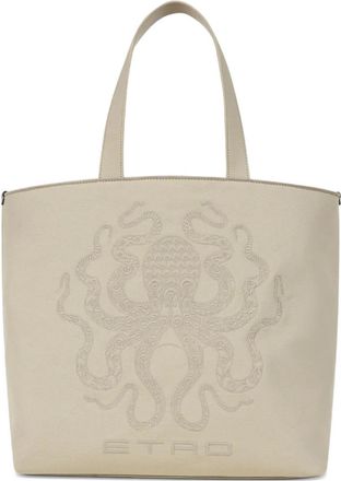 Etro Borsa tote con ricamo Octopus - Toni neutri