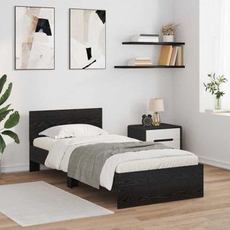 vidaXL vidaXL Struttura del letto Rovere Nero 90 x 190 cm Legno multistrato