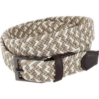 Trafalgar Store Big and Tall Edward 35mm European Weave Golf Braided Belt in Khaki at Nordstrom, Size 54 Big