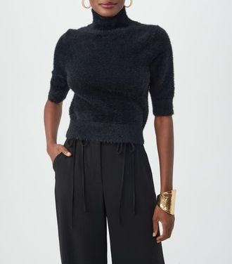 Trina Turk Mali Fuzzy Sweater in Black at Nordstrom, Size X-Large