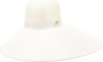 Valentino Garavani VLogo Signature sun hat - women - Abaca/Viscose/Cotton - 57 - Neutrals