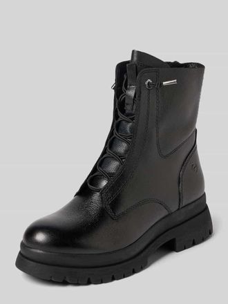 Tamaris Tamaris Schn&uuml;rstiefel aus Leder-Mix in Black, Gr&ouml;&szlig;e 37