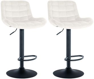 Clp Clp - Set De 2 Taburetes De Bar Tover Crema Terciopelo