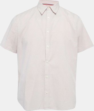 Calvin Klein White/red Dots Print Cotton Blend Half Sleeve Shirt