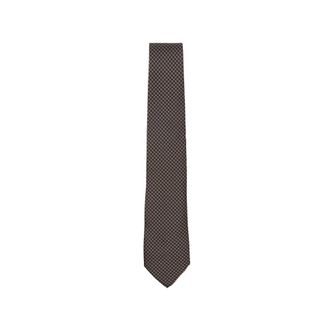 Canali Ties, male, Brown, Size: ONE SIZE Floral Geometric Silk Jacquard Tie