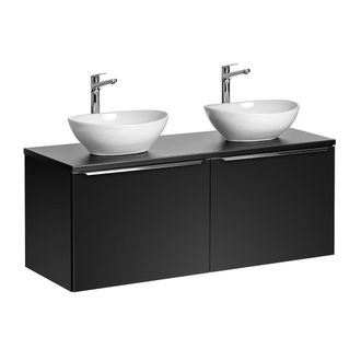 Petits Meubles Mueble lavabo doble 120 cm tableros laminados y mdf negro
