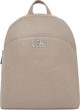 Calvin Klein Logo Ronde Rugzak - Heren - Rugzakken - Beige - ONE Size - Tassen