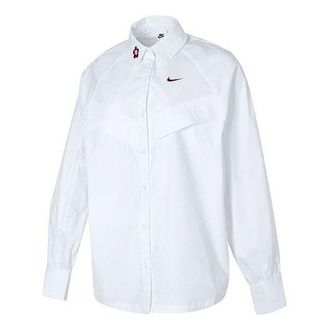 Nike (WMNS) Nike Sportswear Woven Long-Sleeve Shirt White HF1131-100
