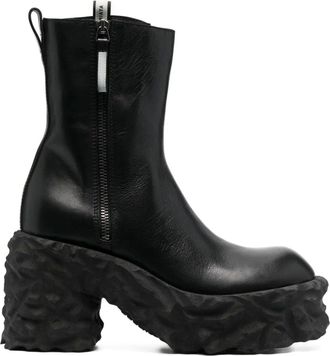Premiata Black Leather Chunky Sole Boots