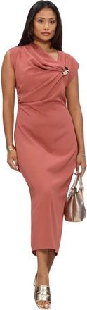 Lina Locchi Ll-Alessandra Midi Jurk - Dames - Feestkleedjes - Roze - M - Kleedjes