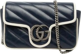 Gucci Pre-owned Cross Body Bags, female, Blue, Size: ONE SIZE Pre-owned Quilted Crossbody Bag