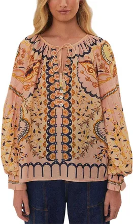 Farm Rio Jaipur Beige Blouse