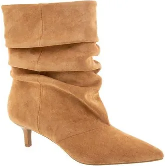 BCBGeneration Dalles Kitten Heel Pointed Toe Scrunch Bootie in Tan at Nordstrom, Size 8.5