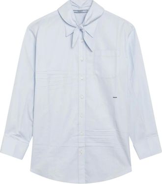 Prada Cotton Shirt - Dames - Overhemden - Blauw - S - Katoen - Overhemden