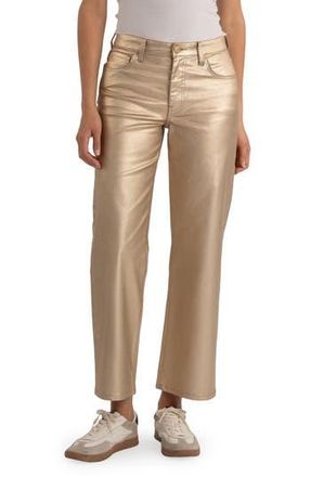 Swat Fame High Waist Coated Ankle Wide Leg Jeans in Gold at Nordstrom Rack, Size 18 (Similar To 14W)