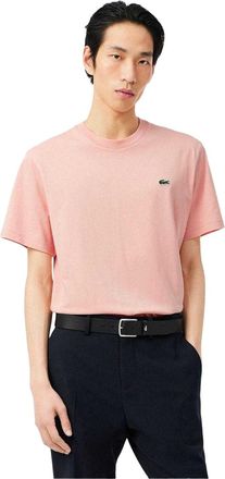 Lacoste Heren Geborduurd T-shirt met logo (Roze)