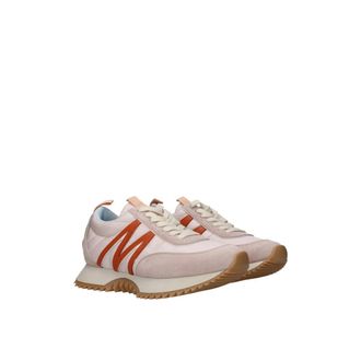Moncler Schoenen, Dames, Roze, 40 EU, Chunky Fabric Sneakers met Veters en Logo Achterop