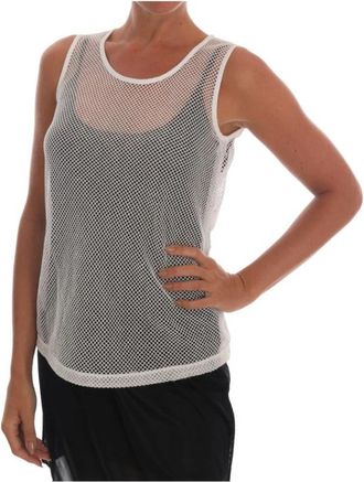 Dolce & Gabbana Transparent Net Tank - Dames - Tops zonder mouwen - Wit - XS - Katoen - Tops