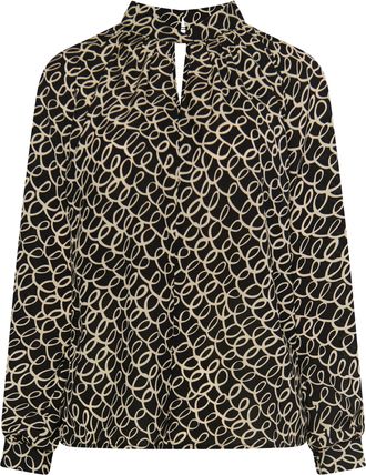 Dreimaster Dreimaster Bloes met lange mouwen Dames zwart en wit