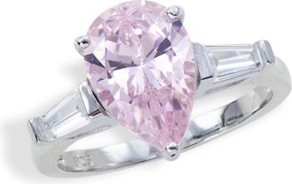 Savvy Cie Jewels Sterling Silver Canary CZ Ring