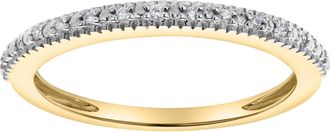 LuvMyJewelry Ava 14K Gold Round Diamond Studded Band Ring - 0.06 cts