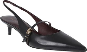 Tory Burch Schoenen, Dames, Zwart, 39 EU, Leer, Double T Buckle Mary Jane 45mm