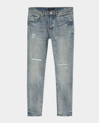 Purple Men & apos;s Rip & Repair Skinny Jeans