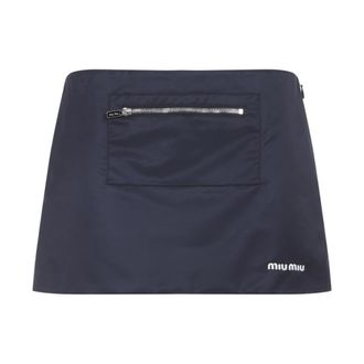 Miu Miu Blue Logo Skirt