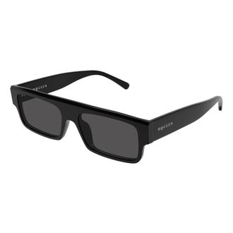 Alexander McQueen Rechthoekige Zonnebril - Heren - Accessoires - Zwart - Maat: 55 MM