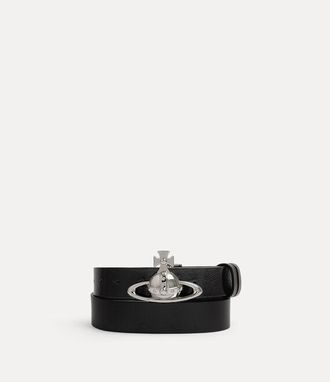 Vivienne Westwood Orb Buckle Belt Naplak Leather Black S/m Unisex