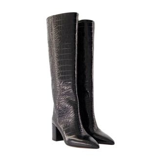 PARIS TEXAS Womens Anja 70 Boots - Paris Texas Leather Black Calfskin Shoes