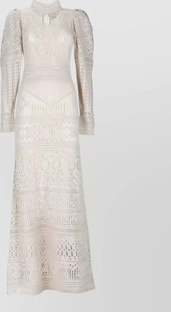 Isabel Marant crochet turtleneck long-sleeve maxi dress