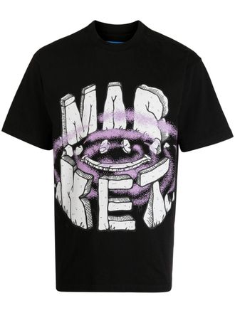 Market Katoenen T-shirt - Zwart