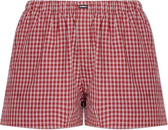 VETEMENTS Shorts met Ruitpatroon - Dames - Bermuda - Rood - S - Katoen - Korte Broeken