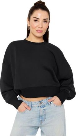 Fabletics Year Round Terry Crew Neck Sweatshirt in Black at Nordstrom, Size Xx-Large