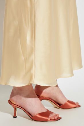 Jimmy Choo London Skye Satin Heeled Mules, Womens, Orange