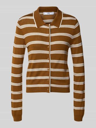Mango Cardigan mit Polokragen und Knopfleiste in Camel, Gr&ouml;&szlig;e XL